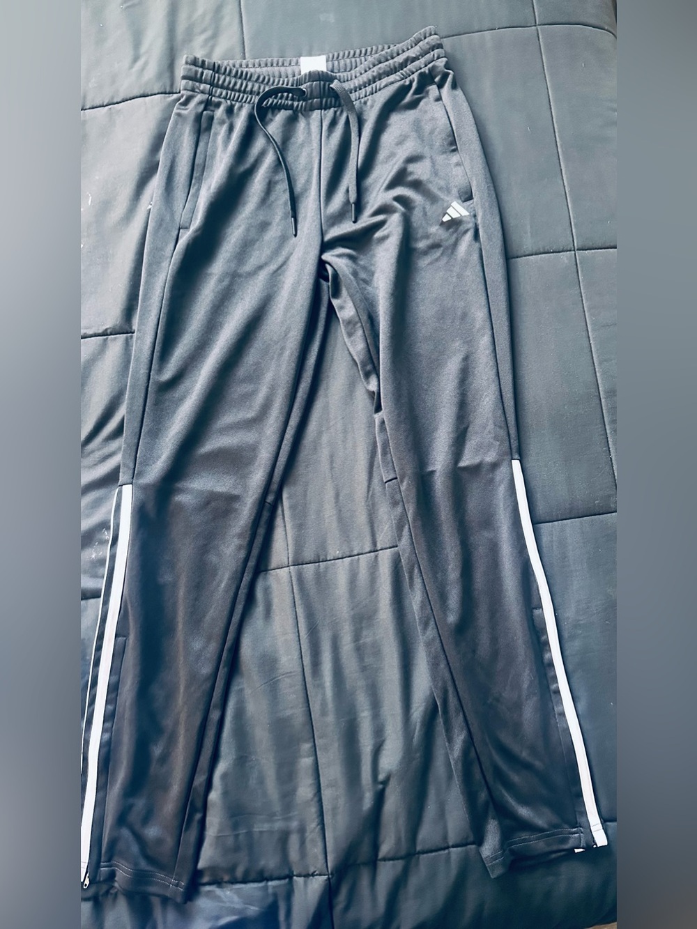 adidas Black Jogger Sweatpants with White Side Stripes